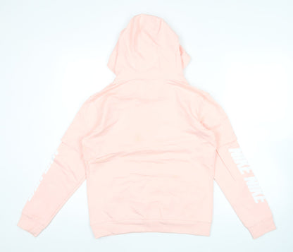 Nike Women Pink XL Pullover Hoodie Cotton Logo Sportswear