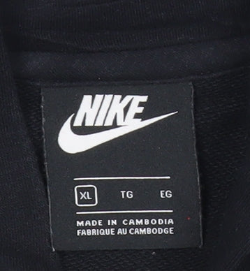 Nike Womens XL Black Beige Full Zip Hoodie Sweatshirt Casual Sportswear