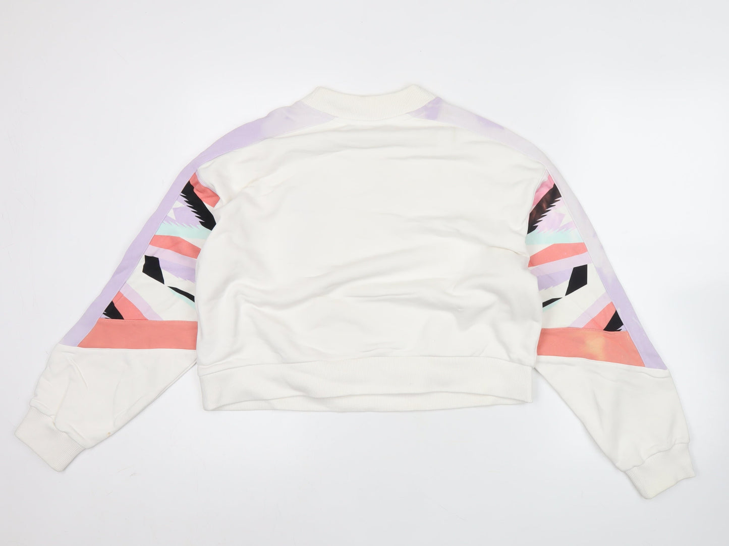 Fila Womens White Sweatshirt Size 8 Logo Pullover Crew Neck