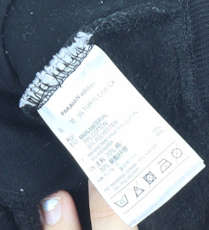 Adidas Womens Black Sweatshirt UK 14 Crew Neck Long Sleeve Logo