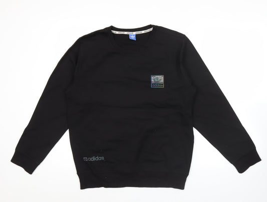 Adidas Unisex Black XL Pullover Sweatshirt Crew Neck Logo