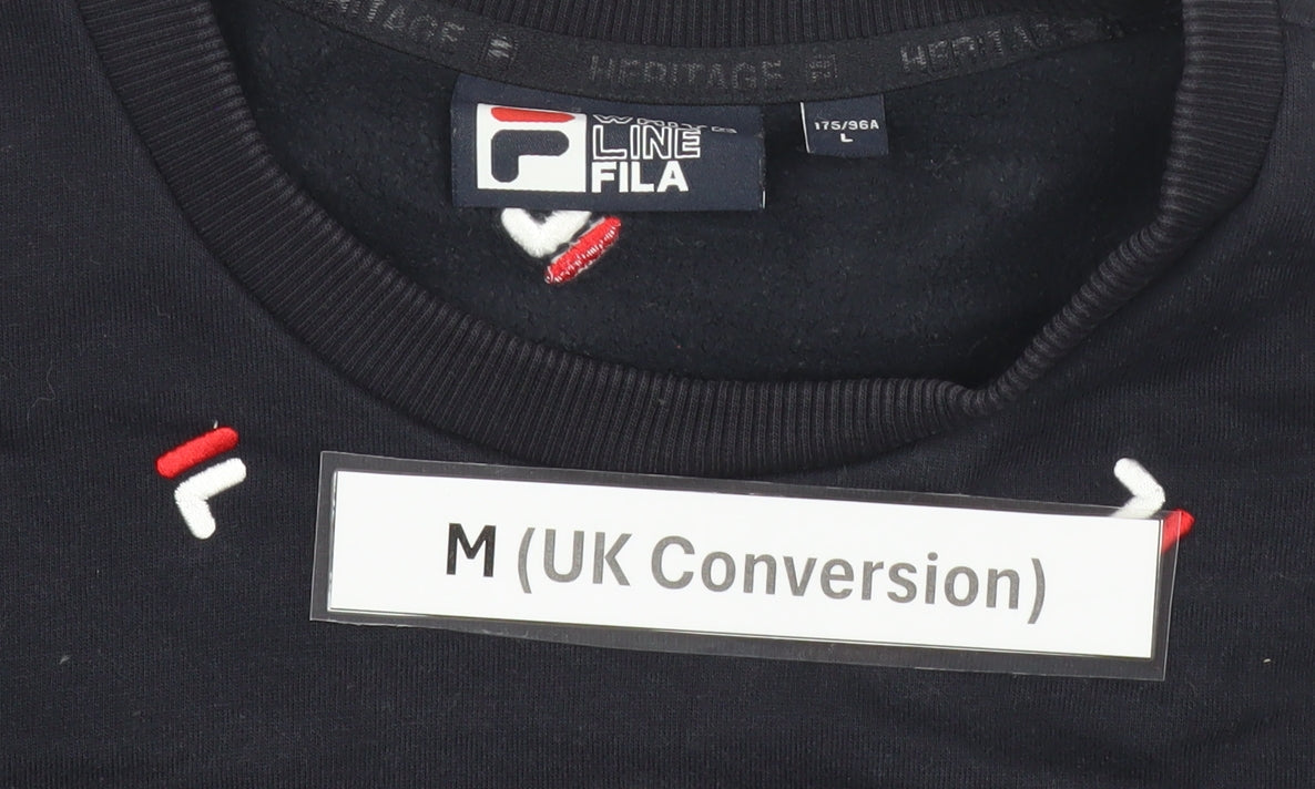 Mens UK Size M FILA Black Pullover Sweatshirt