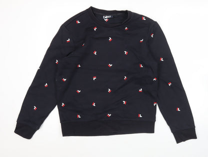 Mens UK Size M FILA Black Pullover Sweatshirt