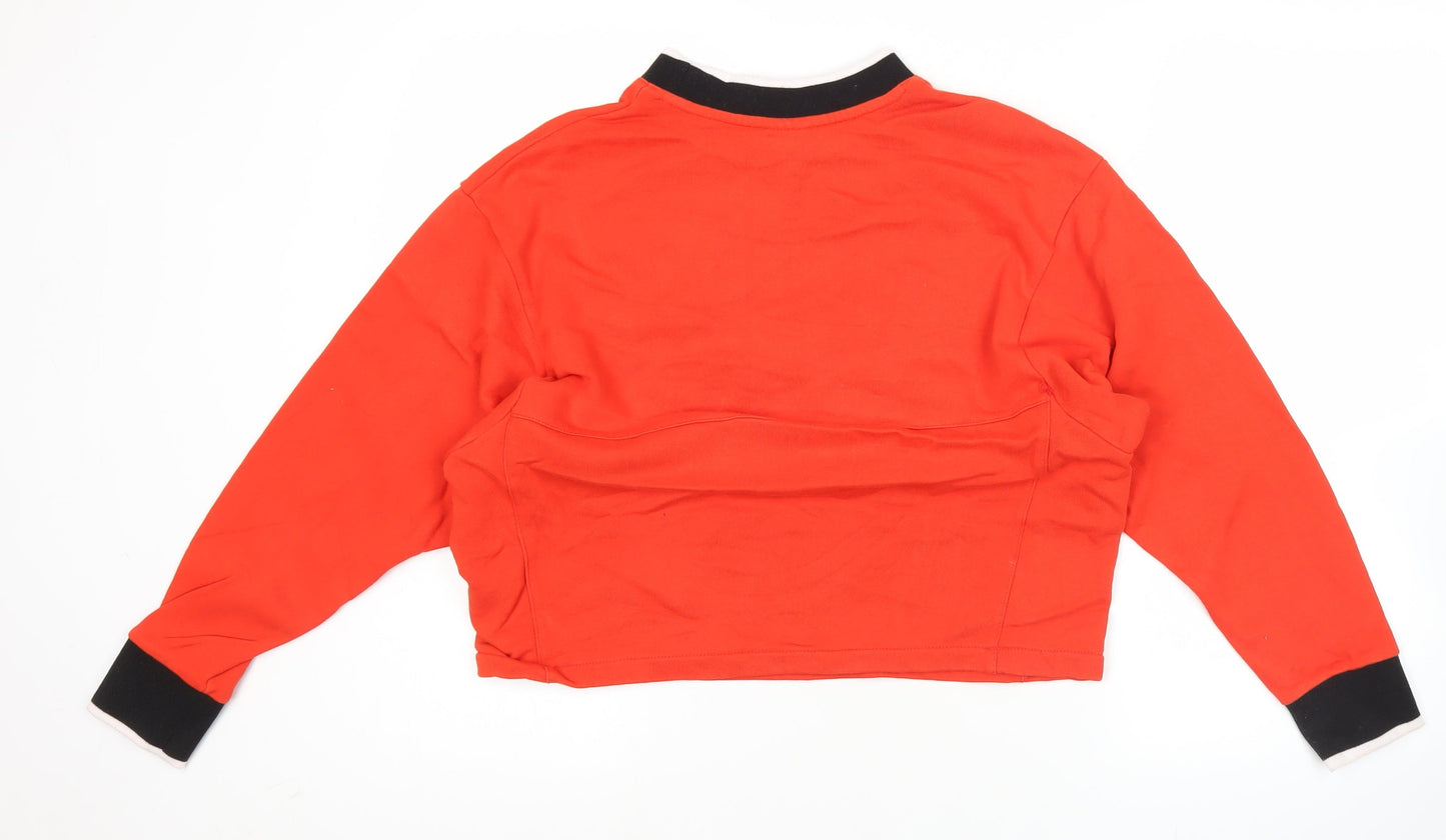 Nike Womens Red Graphic Logo Pullover Sweatshirt M Sportswear