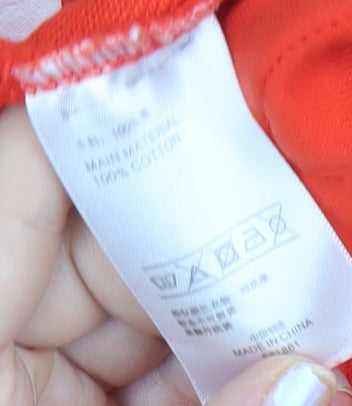 Nike Womens Red Graphic Logo Pullover Sweatshirt M Sportswear