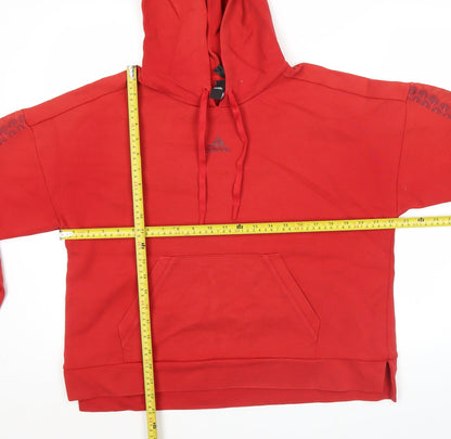 Adidas Women’s Red Pullover Hoodie Size 14 Relaxed Fit Logo Graphic