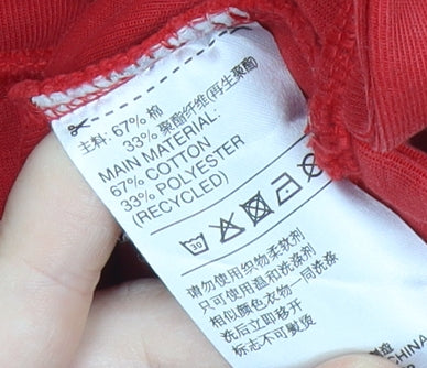 Adidas Women’s Red Pullover Hoodie Size 14 Relaxed Fit Logo Graphic