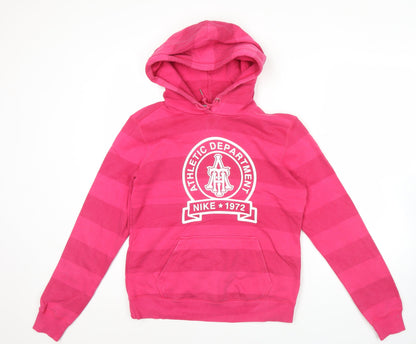 Nike Women’s Pink Hoodie Pullover Size L Graphic Athletic Dept 1972