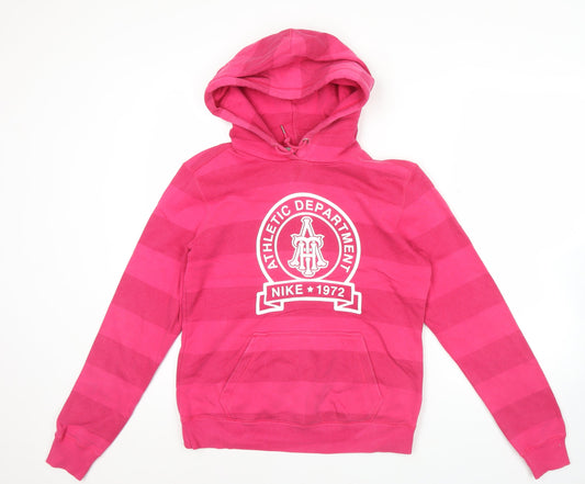 Nike Women’s Pink Hoodie Pullover Size L Graphic Athletic Dept 1972