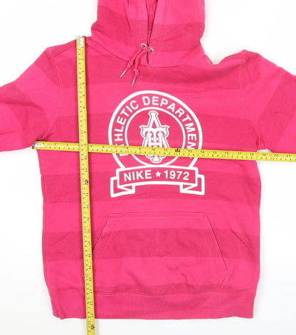 Nike Women’s Pink Hoodie Pullover Size L Graphic Athletic Dept 1972