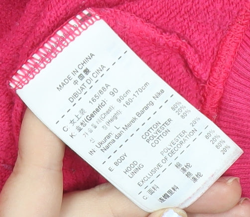 Nike Women’s Pink Hoodie Pullover Size L Graphic Athletic Dept 1972