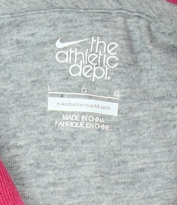 Nike Women’s Pink Hoodie Pullover Size L Graphic Athletic Dept 1972