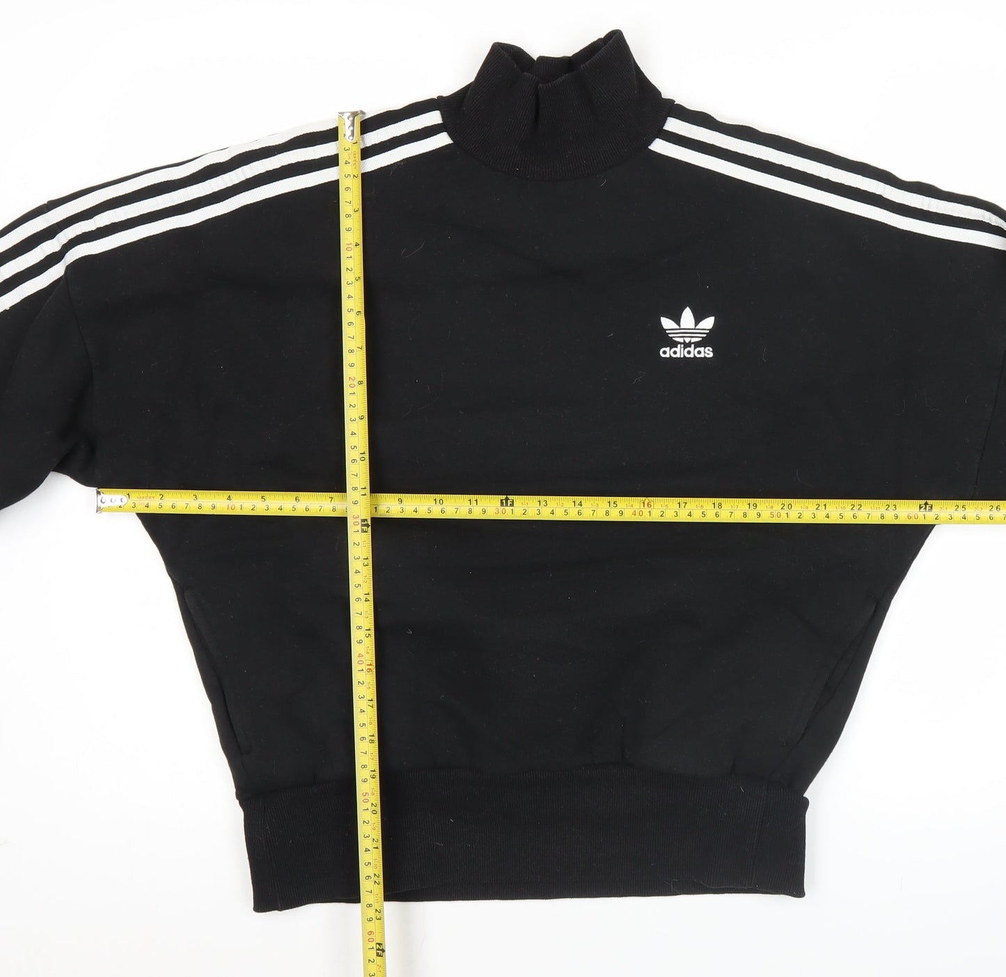 Adidas Women’s Black Small Mock Neck Sweatshirt Pullover Logo Long Sleeve