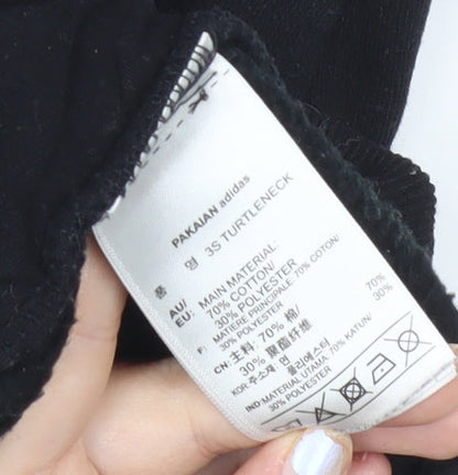 Adidas Women’s Black Small Mock Neck Sweatshirt Pullover Logo Long Sleeve