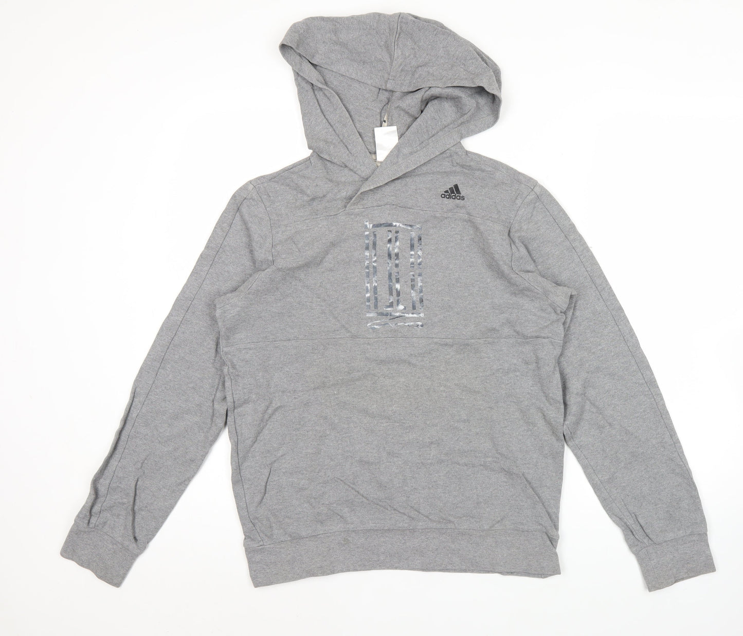 Adidas Women’s Grey Pullover Hoodie Size 12 Cotton Casual Sportswear