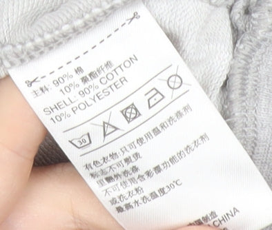 Adidas Womens Grey Hoodie Size 10 Pullover Long Sleeve Logo