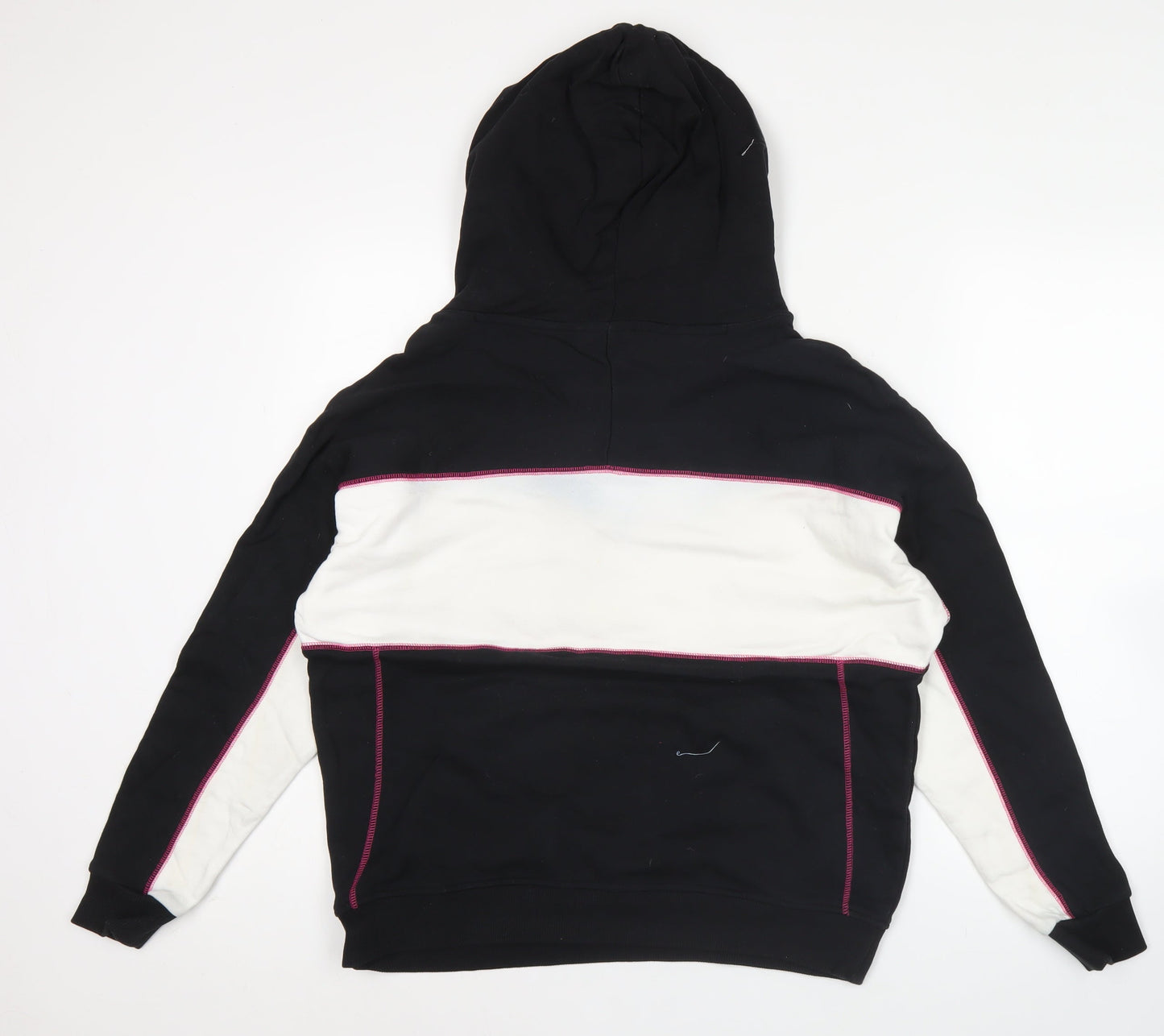 Adidas Womens Black & White Hoodie Size 8 Pullover Cotton