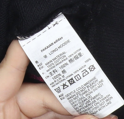 Adidas Womens Black & White Hoodie Size 8 Pullover Cotton