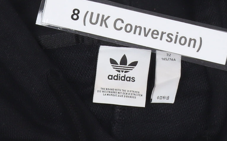 Adidas Womens Black & White Hoodie Size 8 Pullover Cotton