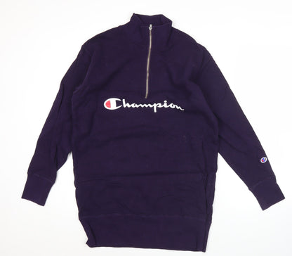 Champion Women’s Purple Medium 1/4 Zip Logo Sweatshirt