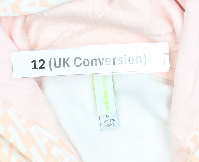 Adidas Women’s Pink Pullover Hoodie Size 12 Graphic Logo Sportswear