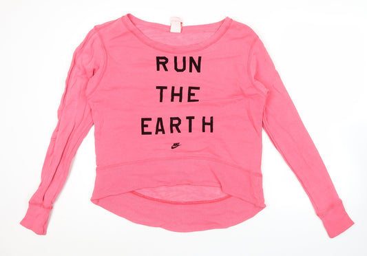 Nike Women's Pink Long Sleeve Lightweight Sweatshirt Size 12