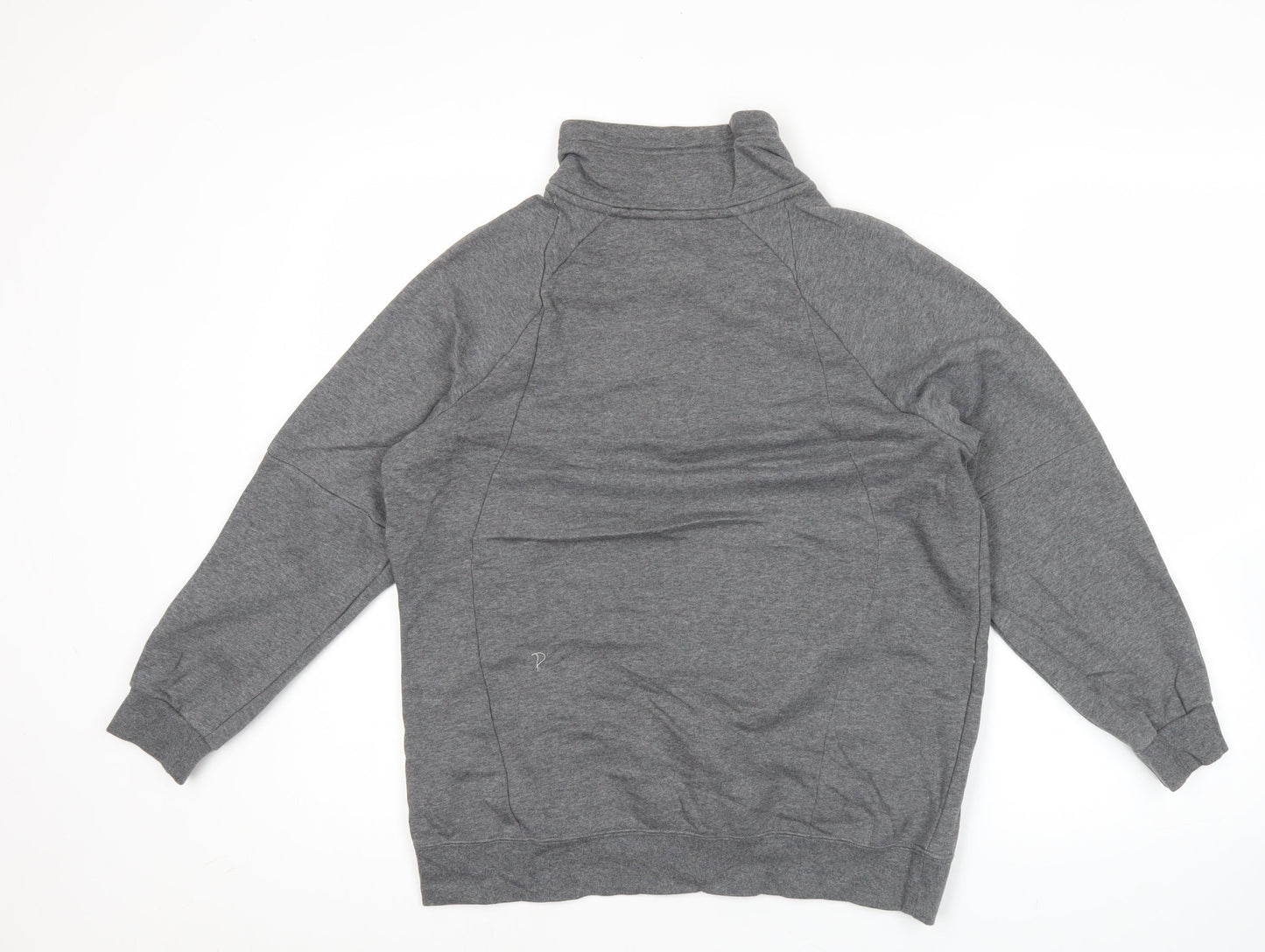 Nike Womens Grey Medium 1/2 Zip Sweatshirt Hoodie Cotton Blend