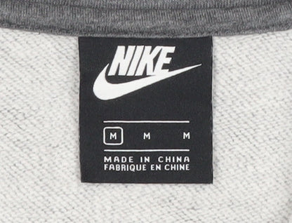 Nike Womens Grey Medium 1/2 Zip Sweatshirt Hoodie Cotton Blend