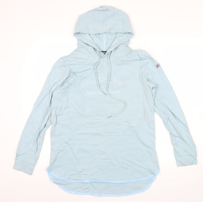Fila Women’s Blue Pullover Hoodie UK 12 Long Sleeve White Line Logo