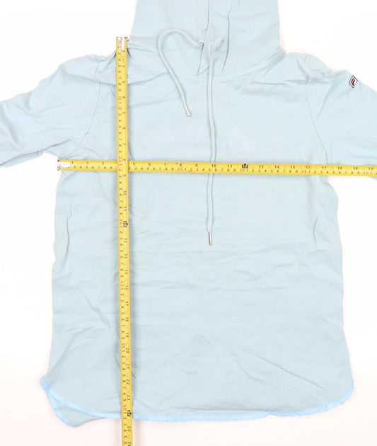 Fila Women’s Blue Pullover Hoodie UK 12 Long Sleeve White Line Logo