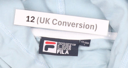 Fila Women’s Blue Pullover Hoodie UK 12 Long Sleeve White Line Logo