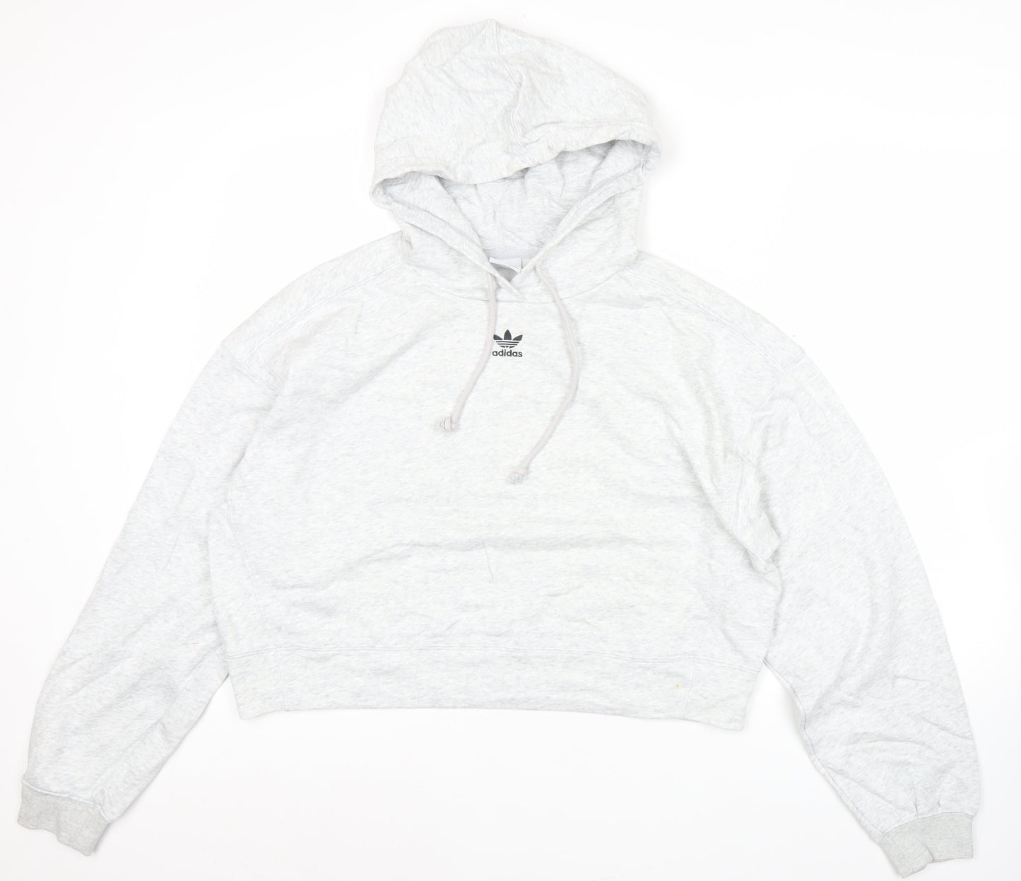 Adidas Women’s Grey Pullover Hoodie Size 10 UK Relaxed Fit Logo