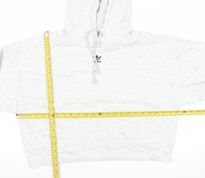 Adidas Women’s Grey Pullover Hoodie Size 10 UK Relaxed Fit Logo