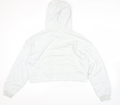 Adidas Women’s Grey Pullover Hoodie Size 10 UK Relaxed Fit Logo