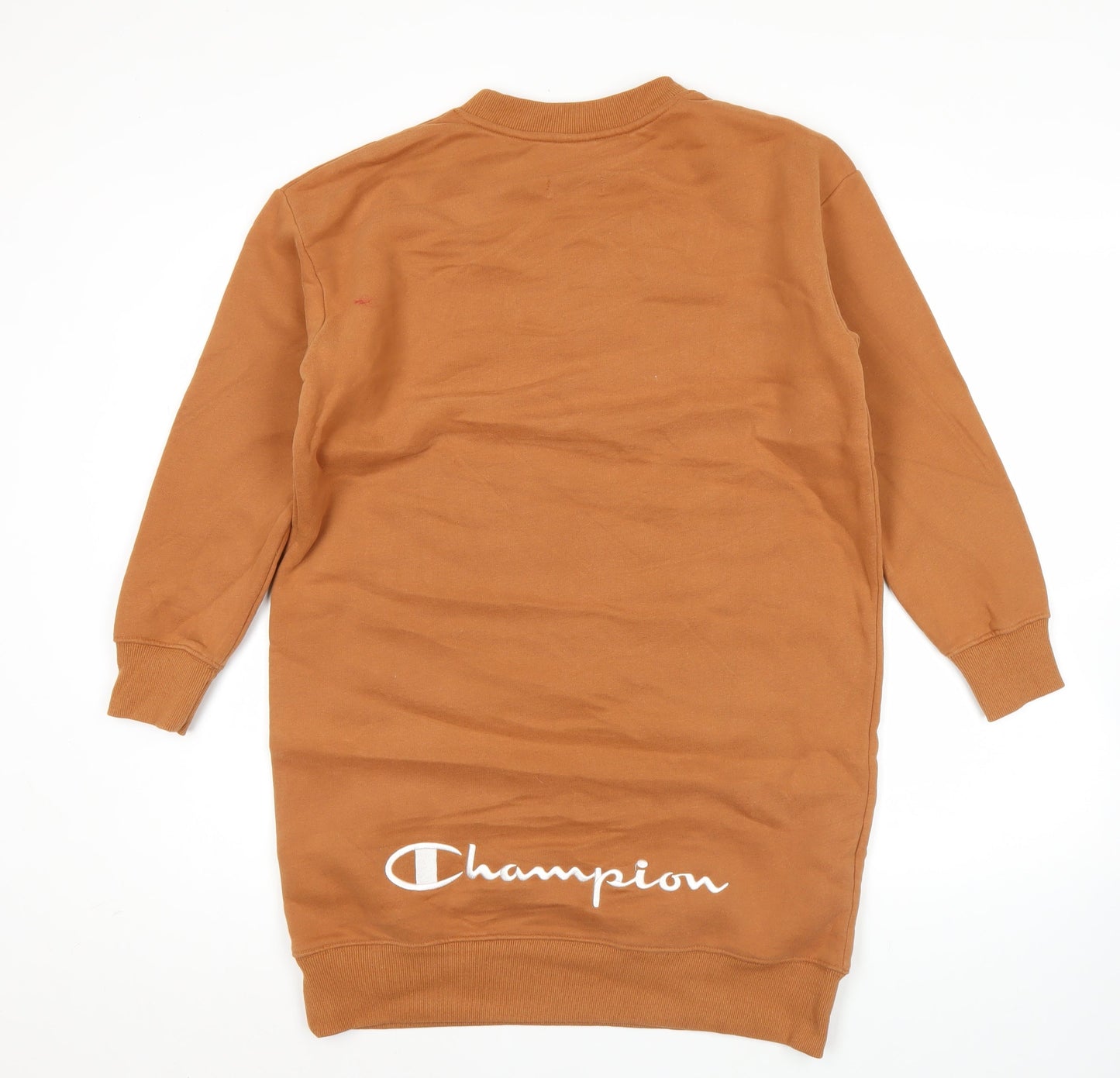 Champion Women's Brown XS Pullover Sweatshirt Dress Logo Long Sleeve