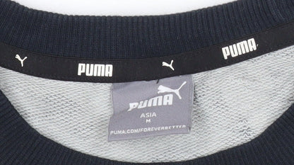 Puma Unisex Camo Logo Sweatshirt Grey Black Medium Pullover Crew Neck