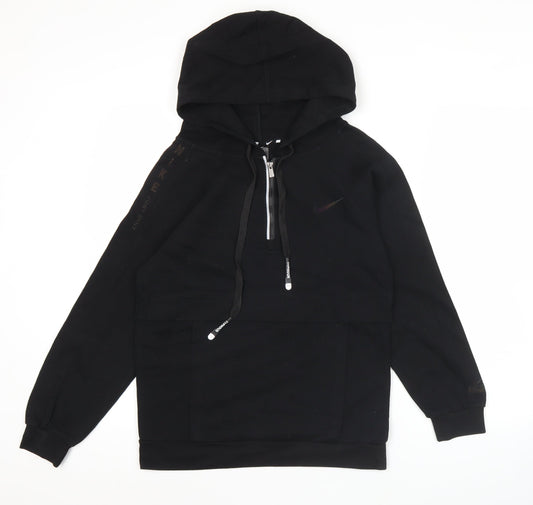 Nike Womens Black Hoodie Size 12 Pullover 1/4 Zip Training Sportswear
