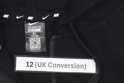 Nike Womens Black Hoodie Size 12 Pullover 1/4 Zip Training Sportswear