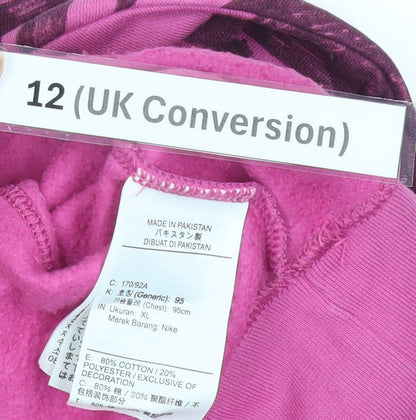 Nike Womens Pink Size 12 Pullover Sweatshirt Logo Graphic