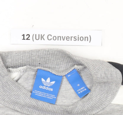 Adidas Womens Grey Black White Logo Sweatshirt Size 12