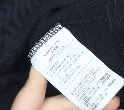 Nike Womens Black XS Pullover Hoodie China Logo Cotton Blend