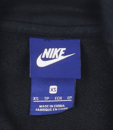 Nike Womens Black XS Pullover Hoodie China Logo Cotton Blend
