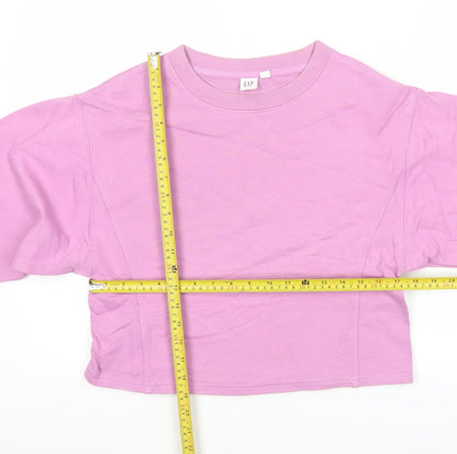 GAP Womens Pink 2XS Pullover Sweatshirt Crew Neck Long Sleeve