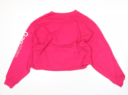 GAP Women’s Pink Logo Cropped Sweatshirt Medium Long Sleeve Cotton