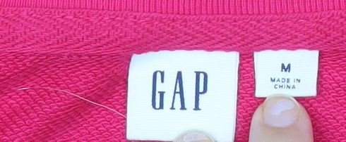 GAP Women’s Pink Logo Cropped Sweatshirt Medium Long Sleeve Cotton