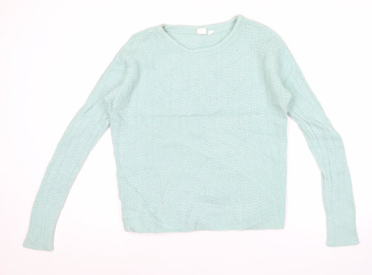 GAP Womens Green Cable-Knit Crew Neck Pullover Jumper XS