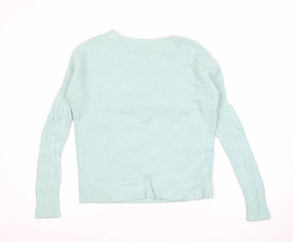 GAP Womens Green Cable-Knit Crew Neck Pullover Jumper XS