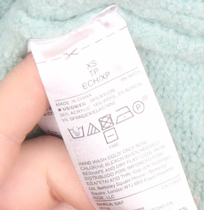 GAP Womens Green Cable-Knit Crew Neck Pullover Jumper XS