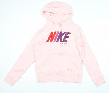Nike Women’s Pink Pullover Hoodie XL Logo Graphic Cotton