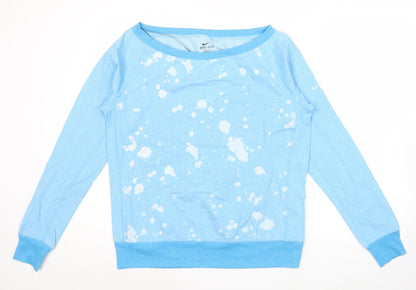 Nike Womens Blue Dri-Fit Sweatshirt L Long Sleeve Pullover Sports Top
